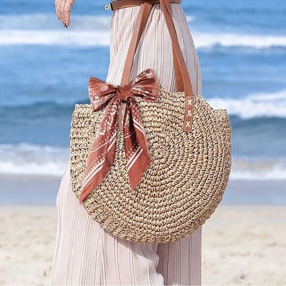 Brown Paisley Silky Scarf  - Picture 4 of 4